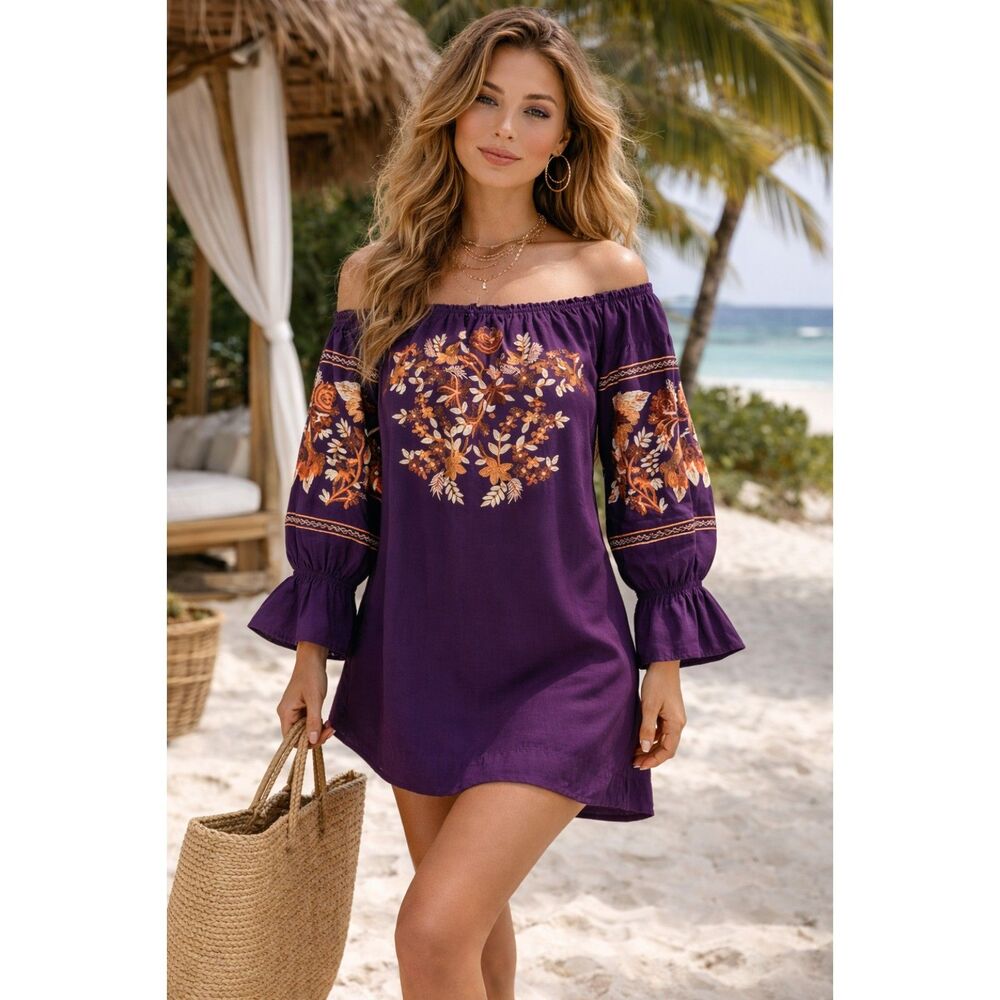 Free People Women's Fleur De Jour Cotton Embroidered Mini Dress, Size XS - NWT